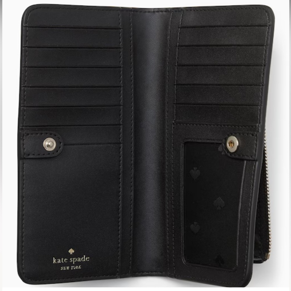Kate Spade Dumpling Large Slim Bifold Wallet 
COLOR: Black - Picture 2 of 16